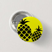 Gelbe und schwarze Ananas Button (Vorne & Hinten)