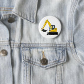 Gelbe und schwarze Bagger-Bau-Maschine Button (Beispiel)