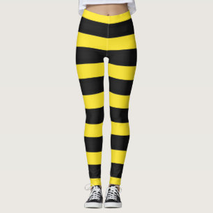 Gelbe und schwarze, bee-ähnliche Streifen-Legging Leggings
