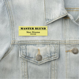 Gelbe und schwarze Berufliche Bezeichnung Namensschild