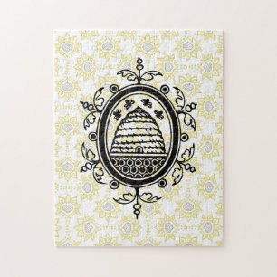 Gelbe und schwarze Bienenstock Puzzle