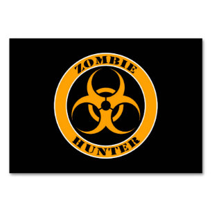 Gelbe und schwarze Bio-Bedrohung Zombie Hunter Tischnummer