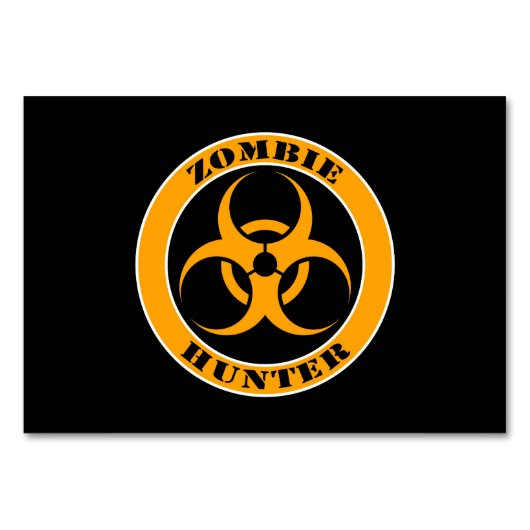 Gelbe und schwarze Bio-Bedrohung Zombie Hunter Tischnummer (Vorderseite)