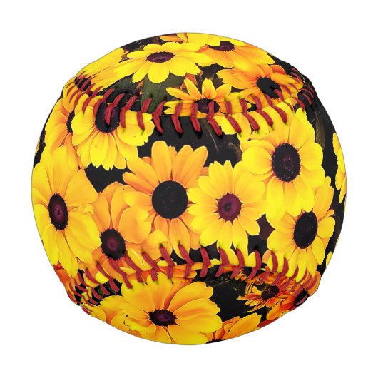 Gelbe und schwarze Blume Baseball (Vorderseite)