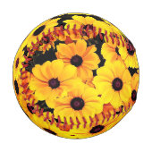 Gelbe und schwarze Blume Baseball (Vorderseite Links)