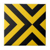 Gelbe und schwarze Chevronen Fliese (Vorderseite)