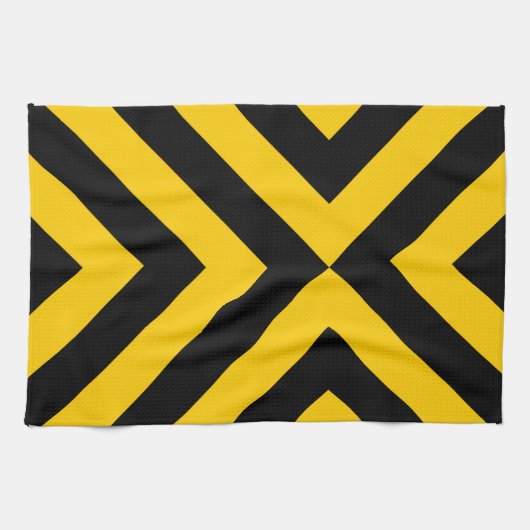 Gelbe und schwarze Chevronen Handtuch (Horizontal)