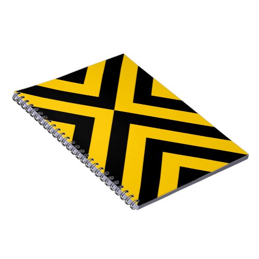 Gelbe und schwarze Chevronen Notizblock (Rechte Seite)