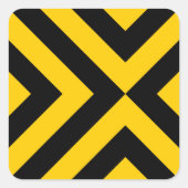 Gelbe und schwarze Chevronen Quadratischer Aufkleber (Vorderseite)