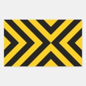 Gelbe und schwarze Chevronen Rechteckiger Aufkleber (Vorderseite)