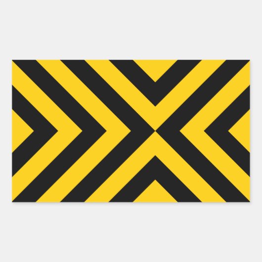 Gelbe und schwarze Chevronen Rechteckiger Aufkleber (Vorderseite)