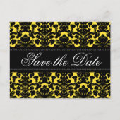 Gelbe und schwarze Damaskus Save the Date Karte (Vorderseite)