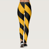 Gelbe und schwarze Diagonalstreifen Leggings (Rückseite)