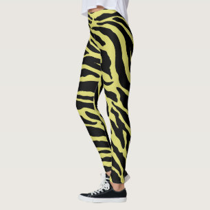Gelbe und schwarze Farbstreifen Leggings