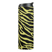 Gelbe und schwarze Farbstreifen Thermosbecher (Nach links gedreht)