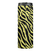 Gelbe und schwarze Farbstreifen Thermosbecher (Rückseite)