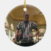 Gelbe und schwarze Fußball-Verzierung Keramik Ornament (Hinten)