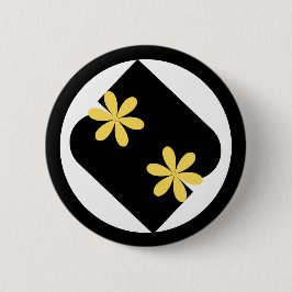 Gelbe und schwarze Gänseblümchen-Blumen-Runde Knöp Button