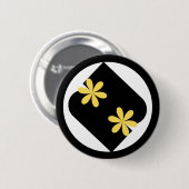 Gelbe und schwarze Gänseblümchen-Blumen-Runde Knöp Button (Vorne & Hinten)
