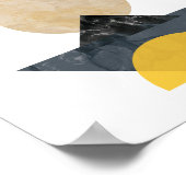 Gelbe und schwarze geometrische Kunstwerke des Kub Poster (Ecke)