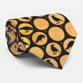 Gelbe und schwarze Halloween-Kronen Ravens Vollmon Krawatte (Gerollt)