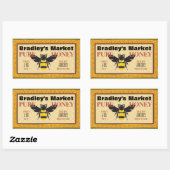 Gelbe und schwarze Hummel individuell angepasst Rechteckiger Aufkleber (Blatt)