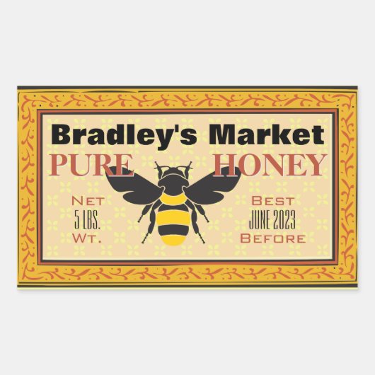 Gelbe und schwarze Hummel individuell angepasst Rechteckiger Aufkleber (Vorderseite)