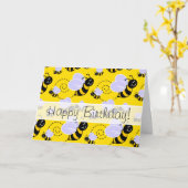 Gelbe und schwarze Hummel Karte (Gelbe Blume)