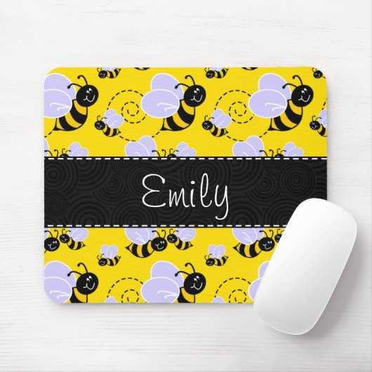 Gelbe und schwarze Hummel Mousepad (Mit Mouse)