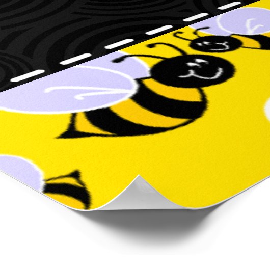 Gelbe und schwarze Hummel Poster (Ecke)