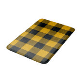 Gelbe und schwarze karierte Plätze Buffalo Kariert Badematte (Schrägansicht)