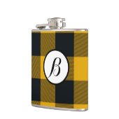 Gelbe und schwarze karierte Plätze Buffalo Kariert Flachmann (Links)