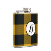 Gelbe und schwarze karierte Plätze Buffalo Kariert Flachmann (Rechts)