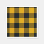 Gelbe und schwarze karierte Plätze Buffalo Kariert Serviette (Vorderseite)
