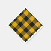 Gelbe und schwarze karierte Plätze Buffalo Kariert Serviette (Ecke)