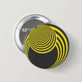 Gelbe und schwarze Kugel und Loch-Illusion Button (Vorne & Hinten)