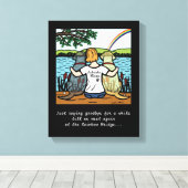 Gelbe und schwarze Labrador-Engel und Mama 3 Leinw Leinwanddruck (Insitu (Holzboden))