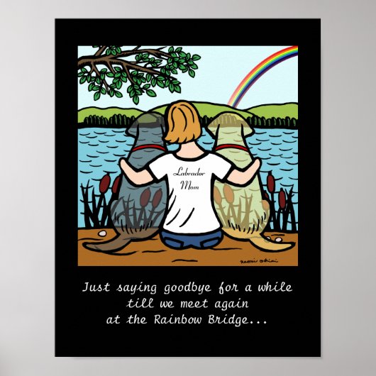 Gelbe und schwarze Labrador-Engel und Mama 3 Poster (Vorne)