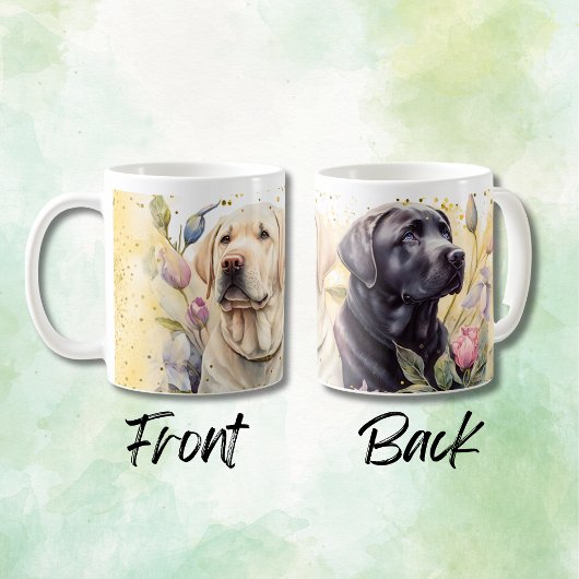 Gelbe und schwarze Labrador-Retrievers Kaffeetasse