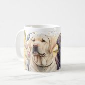 Gelbe und schwarze Labrador-Retrievers Kaffeetasse (Vorderseite Links)