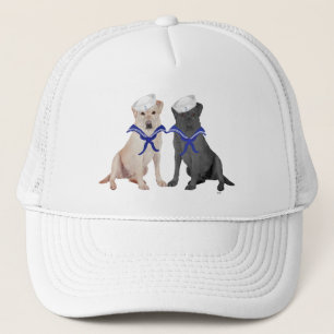 Gelbe und schwarze Labrador-Retrievers Truckerkappe