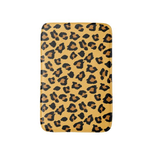 Gelbe und schwarze Leopard-Druck-Badematte Badematte (Vorderseite Vertikal)