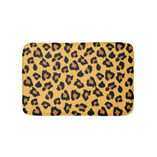 Gelbe und schwarze Leopard-Druck-Badematte Badematte (Vorderseite)