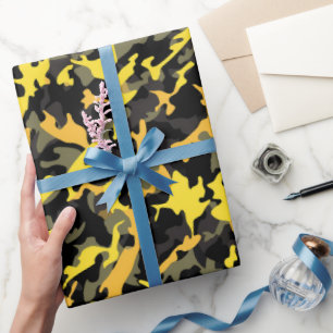 Gelbe und schwarze militärische Geschenkpapier