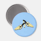 Gelbe und schwarze Mules Magnet (Vorderseite/Rückseite)