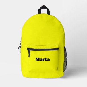 Gelbe und schwarze Personalisierte Bezeichnung Bedruckter Rucksack