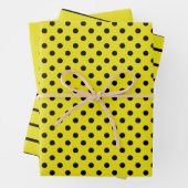 Gelbe und schwarze Polka-DotStreifen Geschenkpapier Set (Beispiel)