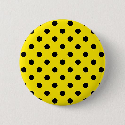 Gelbe und schwarze Polka-Punkte Button (Vorderseite)