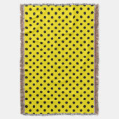 Gelbe und schwarze Polka-Punkte Decke (Vorderseite Vertikal)