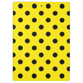 Gelbe und schwarze Polka-Punkte Klemmbrett (Rückseite)